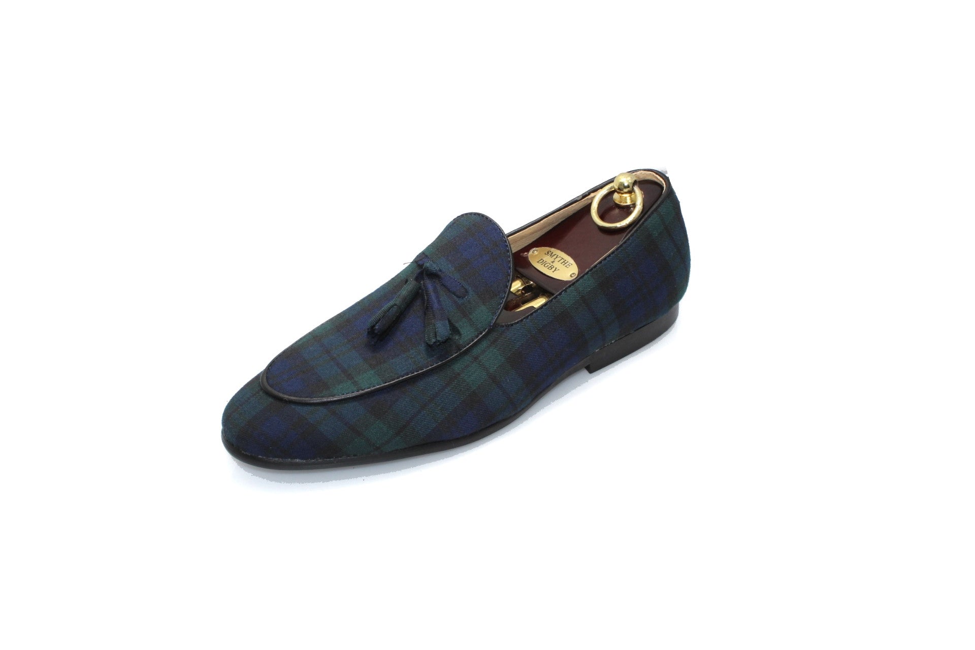 Smythe & Digby Men's Belgian Slipper Black-watch Tartan Loafers