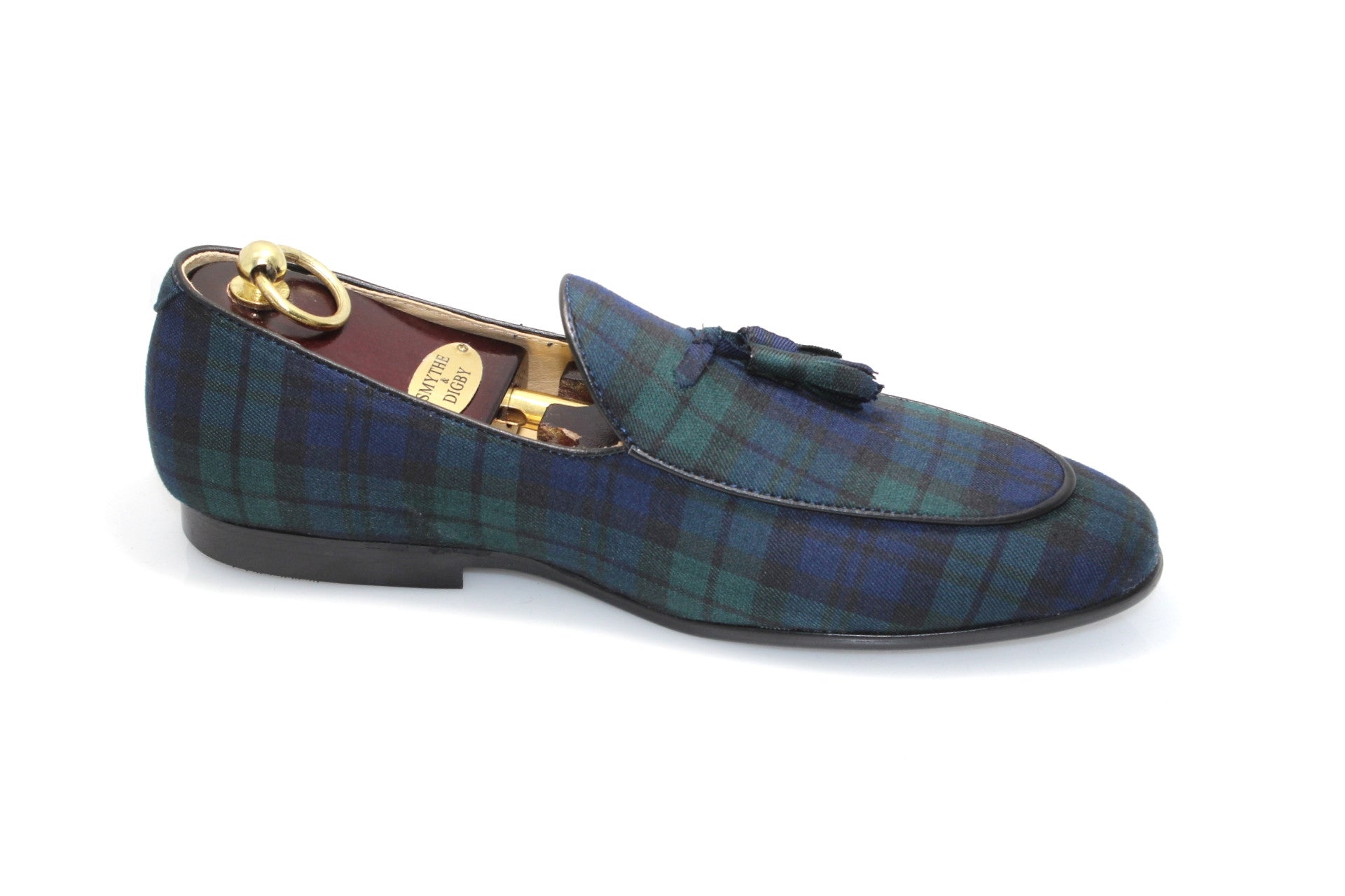 Smythe & Digby Men's Belgian Slipper Black-watch Tartan Loafers