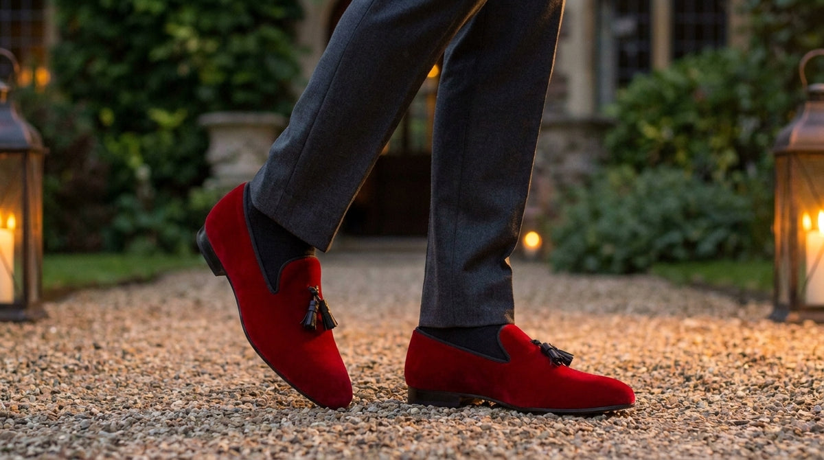 Prince William Followed in Kate Middleton's Footsteps When It Came to Velvet Smoking Slippers — the Made-to-Order Answer