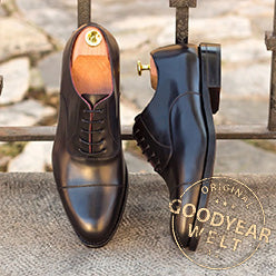 Goodyear Welted Calf Leather Round Toe Oxford