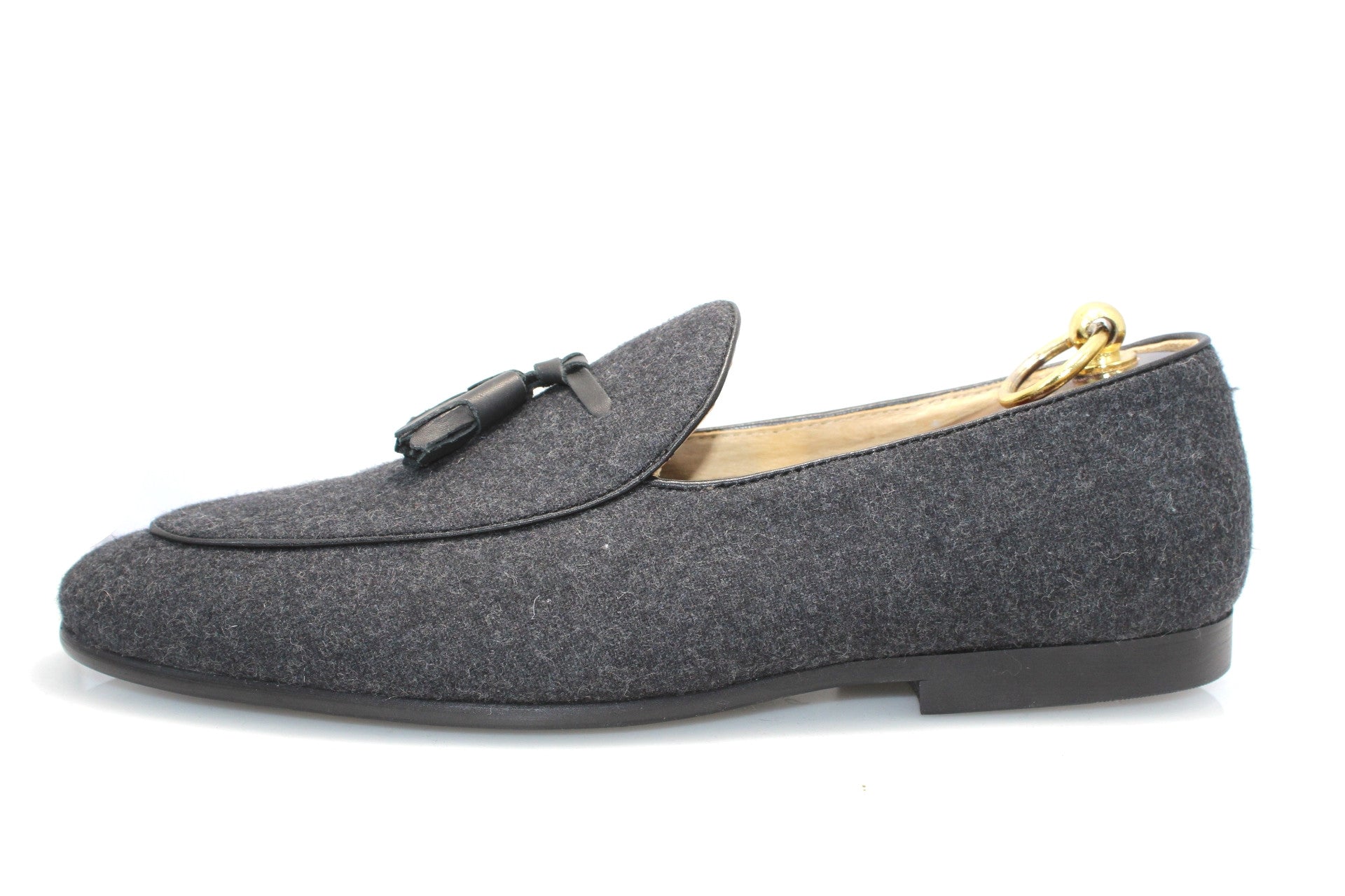 Smythe & Digby Men's Belgian Slipper Gray Flannel Loafers