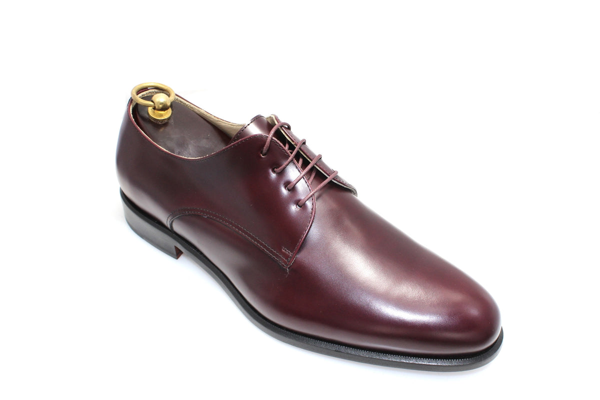 Smythe & Digby Men's Handmade Plain Toe Cordovan Derby Blucher Calf Leather