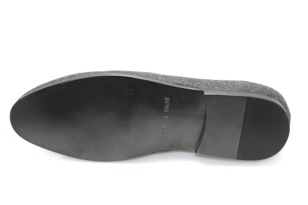 Smythe & Digby Men's Belgian Slipper Gray Flannel Loafers