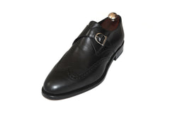 Smythe & Digby Men's Handmade Leather Monk Strap Wingtip Dress Shoes
