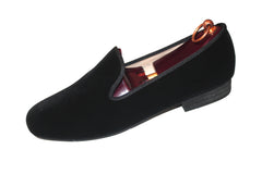 Plain Black Velvet Loafers