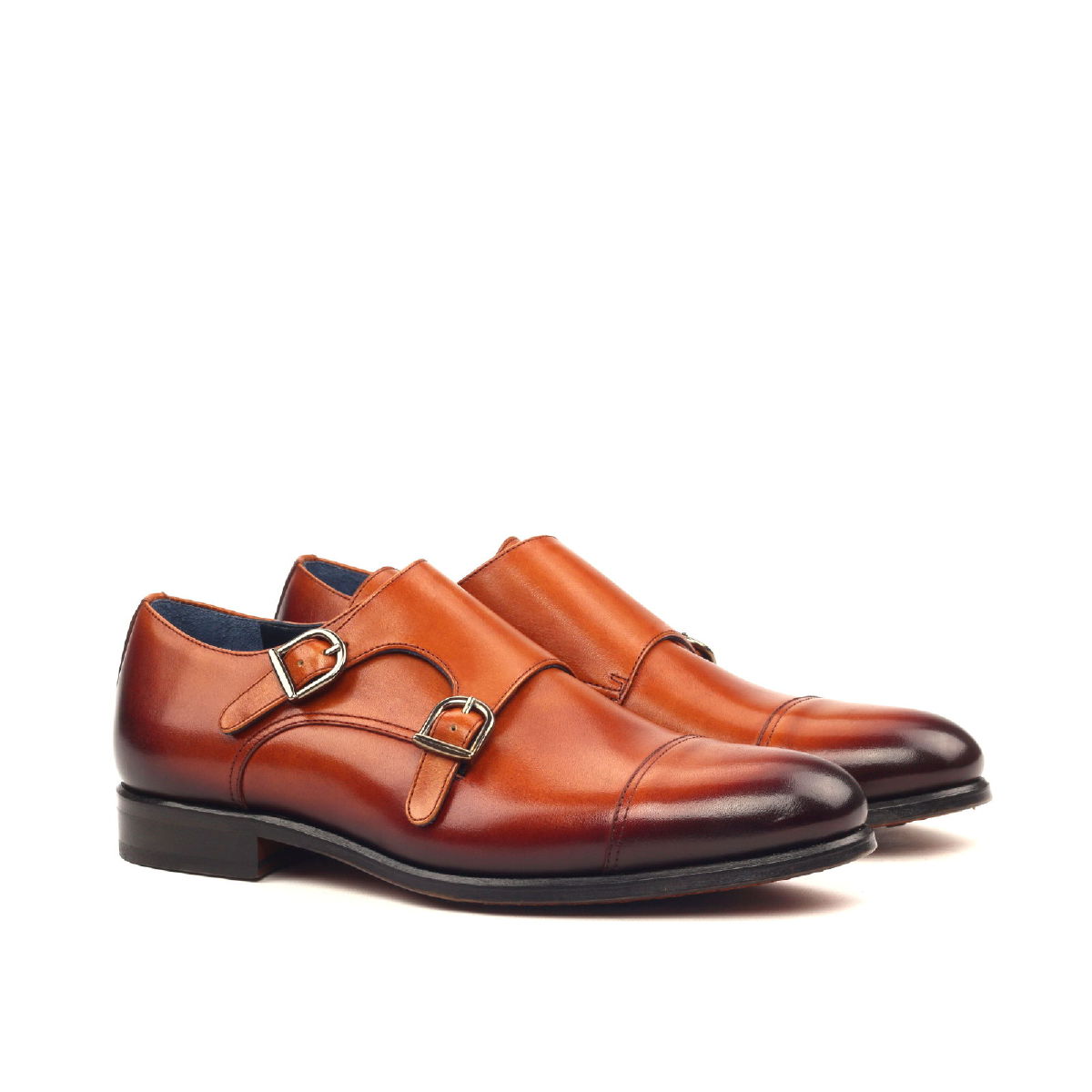 Goodyear Welted Calf Leather Double Monk Strap
