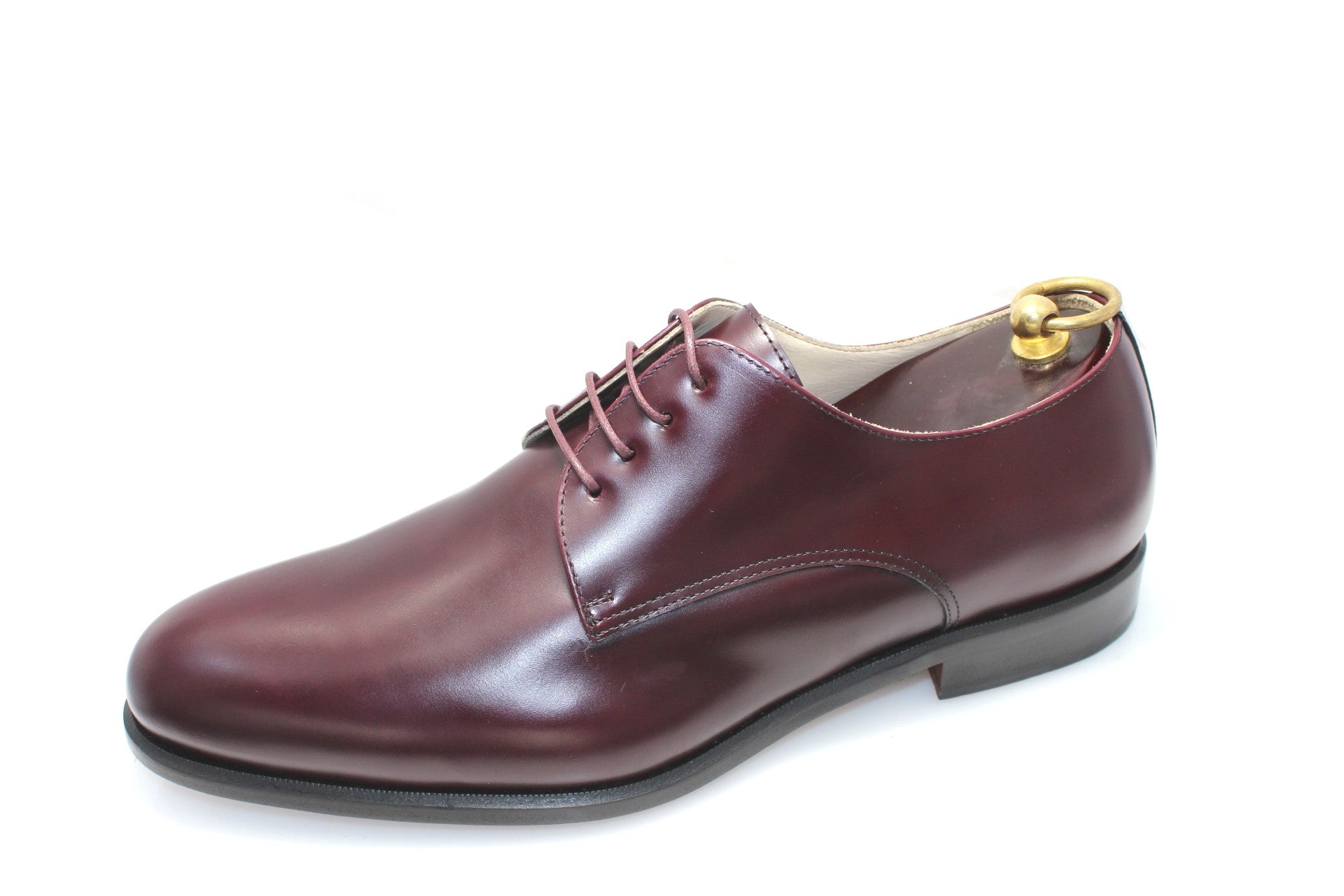 Smythe & Digby Men's Handmade Plain Toe Cordovan Derby Blucher Calf Leather