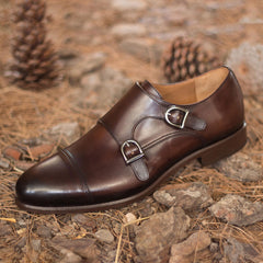 Goodyear Welted Calf Leather Double Monk Strap