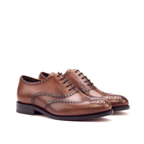 Goodyear Welted Full Brogue Wingtip Leather Dress Shoes