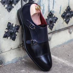 Goodyear Welted Calf Leather Double Monk Strap