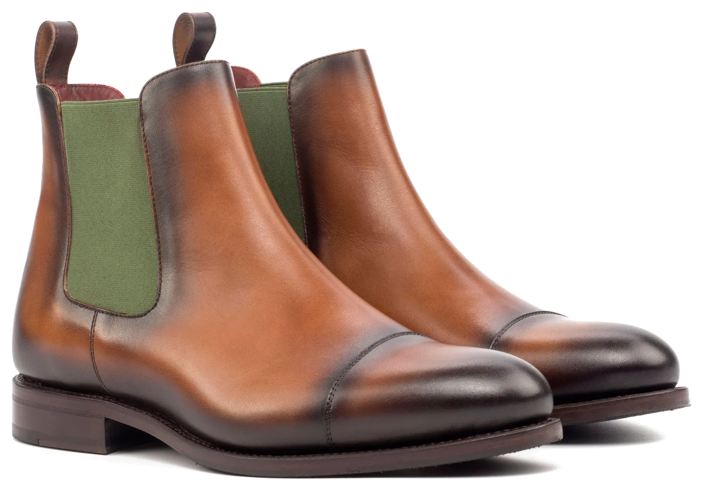Brown painted calf Chelsea boot